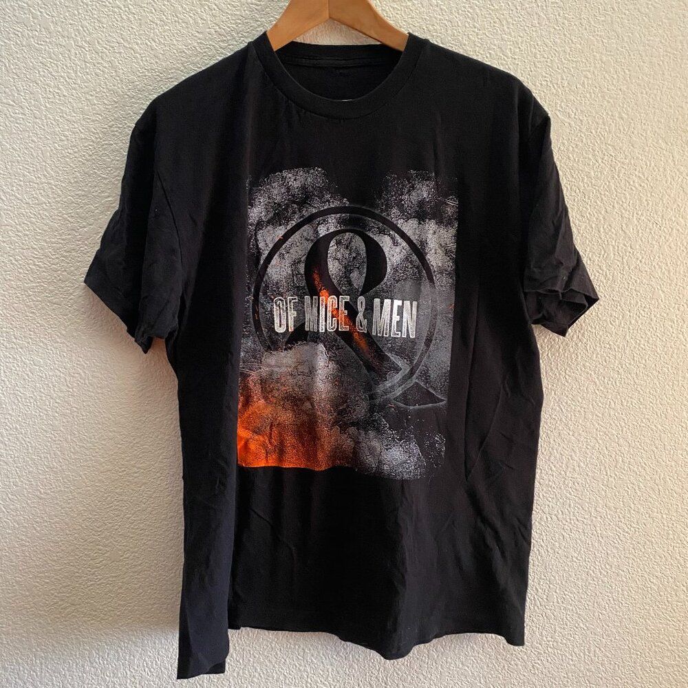 Of Mice & Men Band T-Shirt Black Color Rock Music Short Sleeve Concert Music XL